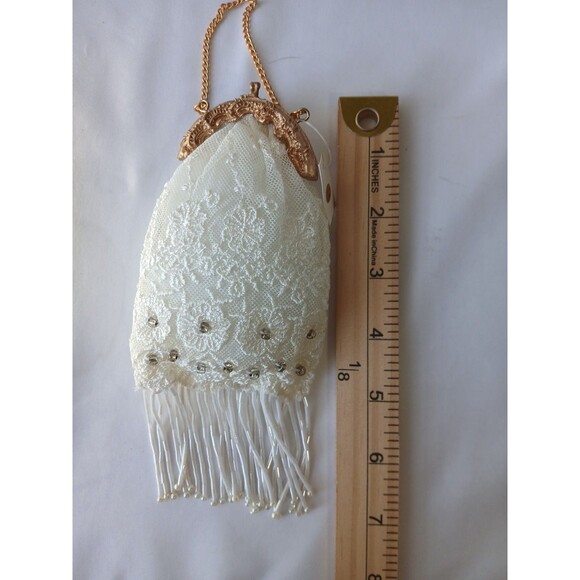 Vintage Victorian Style Beaded Lace Purse Satchel Ornament NWT - Picture 3 of 3